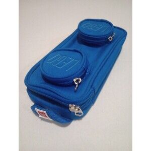 Lego Brick Case 1x2 Blue Pencil Holder Zipper 3 Pocket